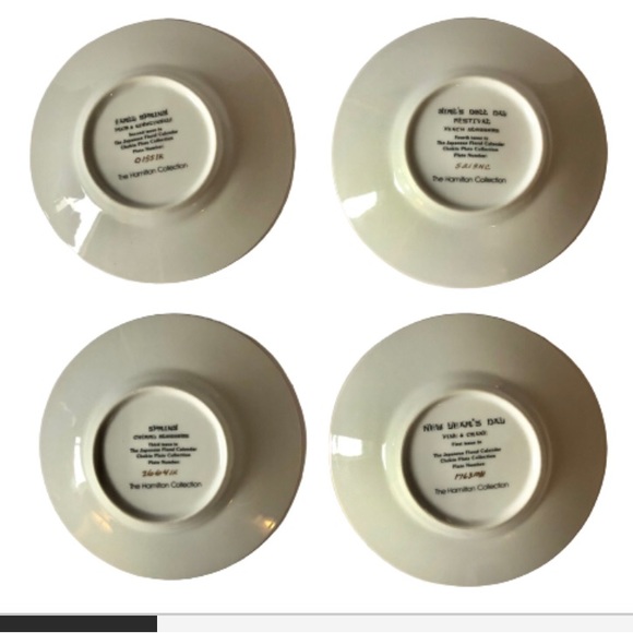 The Hamilton Collection -The Japanese Floral Calendar CHOKIN Set of 4. - Picture 2 of 10